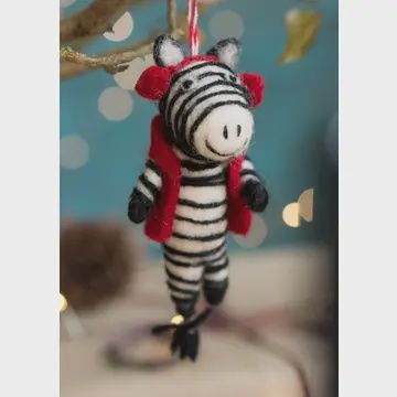 Felted Animal Ornaments, Style: Zebra