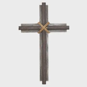 Wood Wall Cross 15.5&quot; x 9.5&quot;