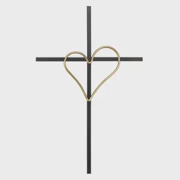 Cross with Gold Heart 12.5&quot; x 19.8&quot;