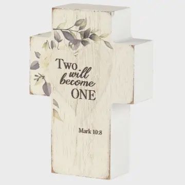Two Will Become One Tabletop Cross 3" x 4"