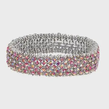 Pink Crystal Stretch Bracelet