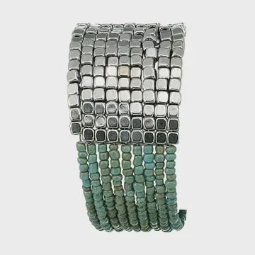 Metallic Bead and Braid Bracelet
