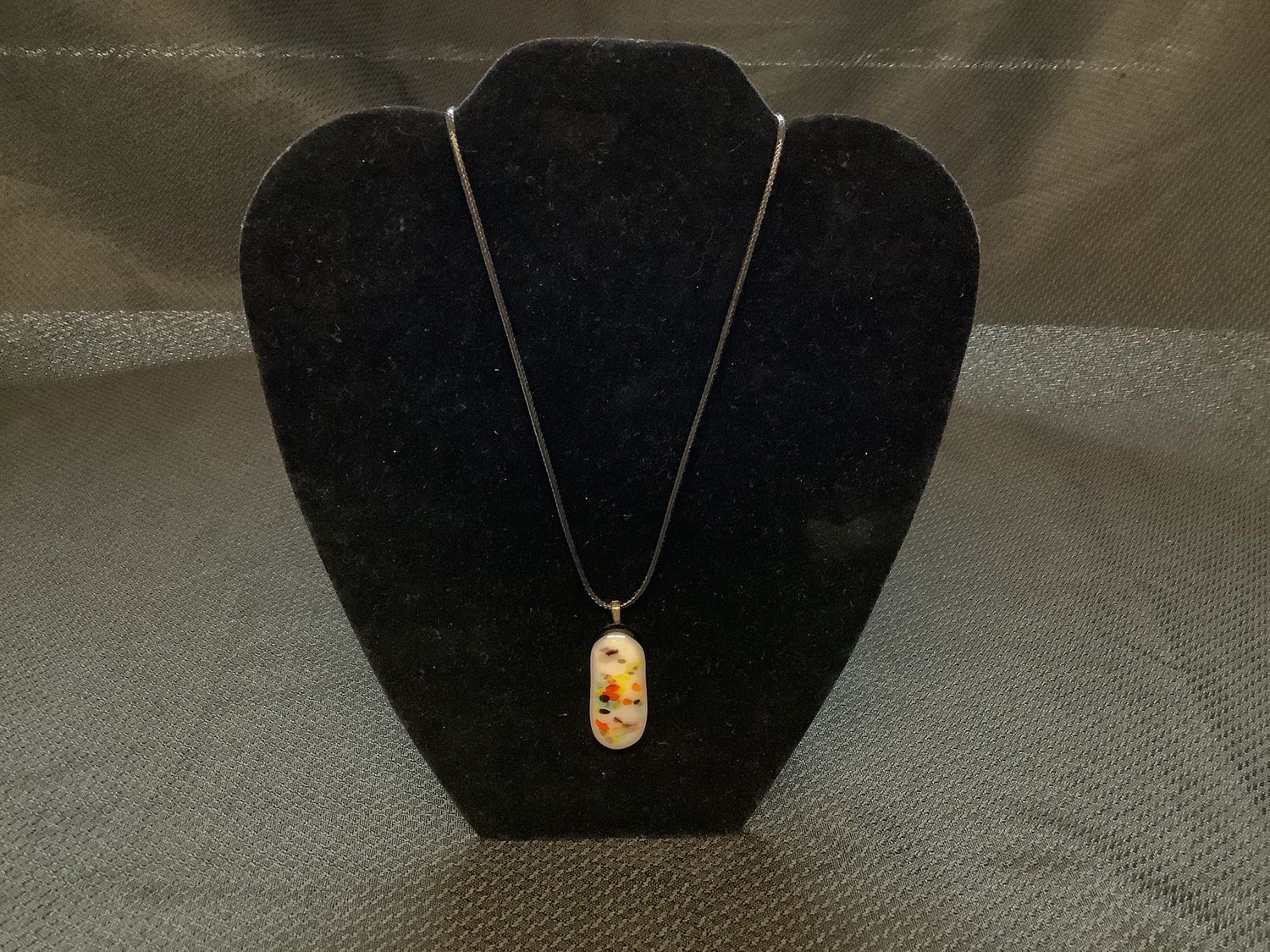 Kristin Fisher Handmade Fused Black Glass Pendant