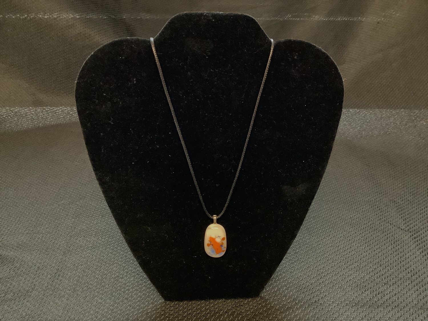 Kristin Fisher Handmade Fused White Glass Pendant