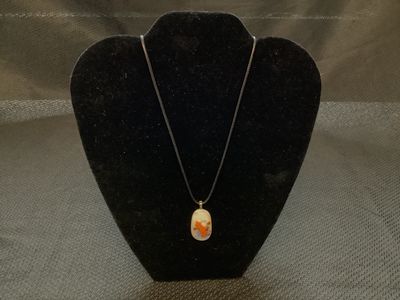 Kristin Fisher Handmade Fused White Glass Pendant