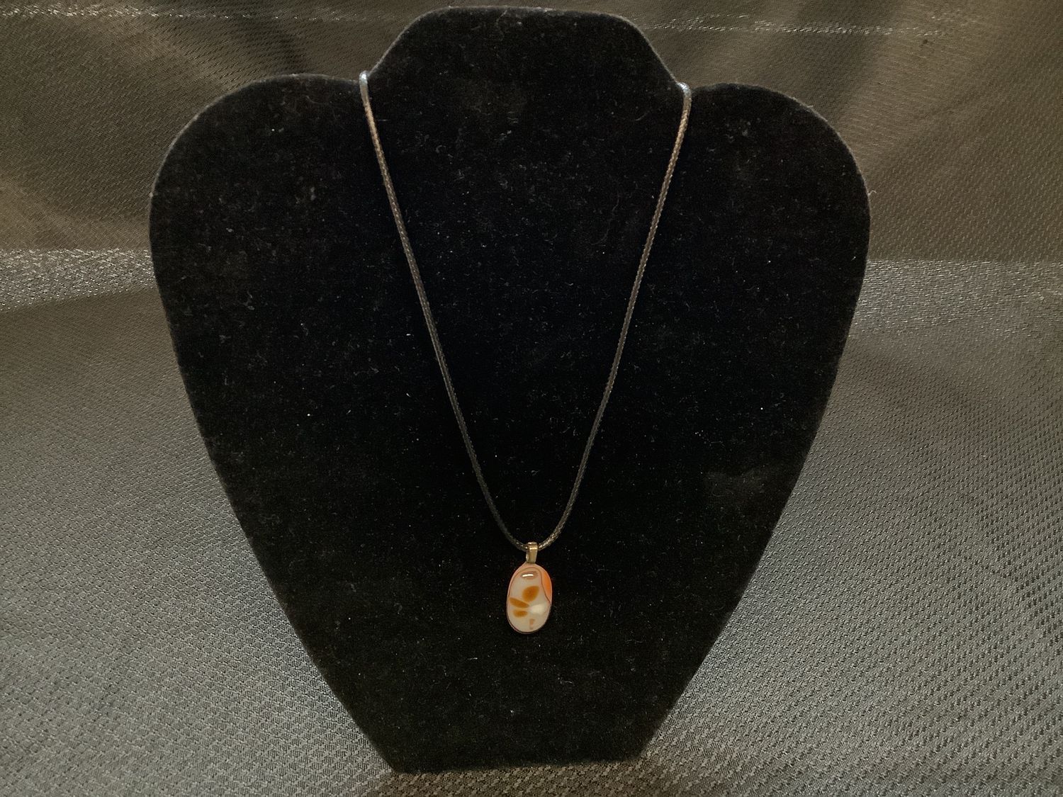 Kristin Fisher Handmade Fused Orange Glass Pendant