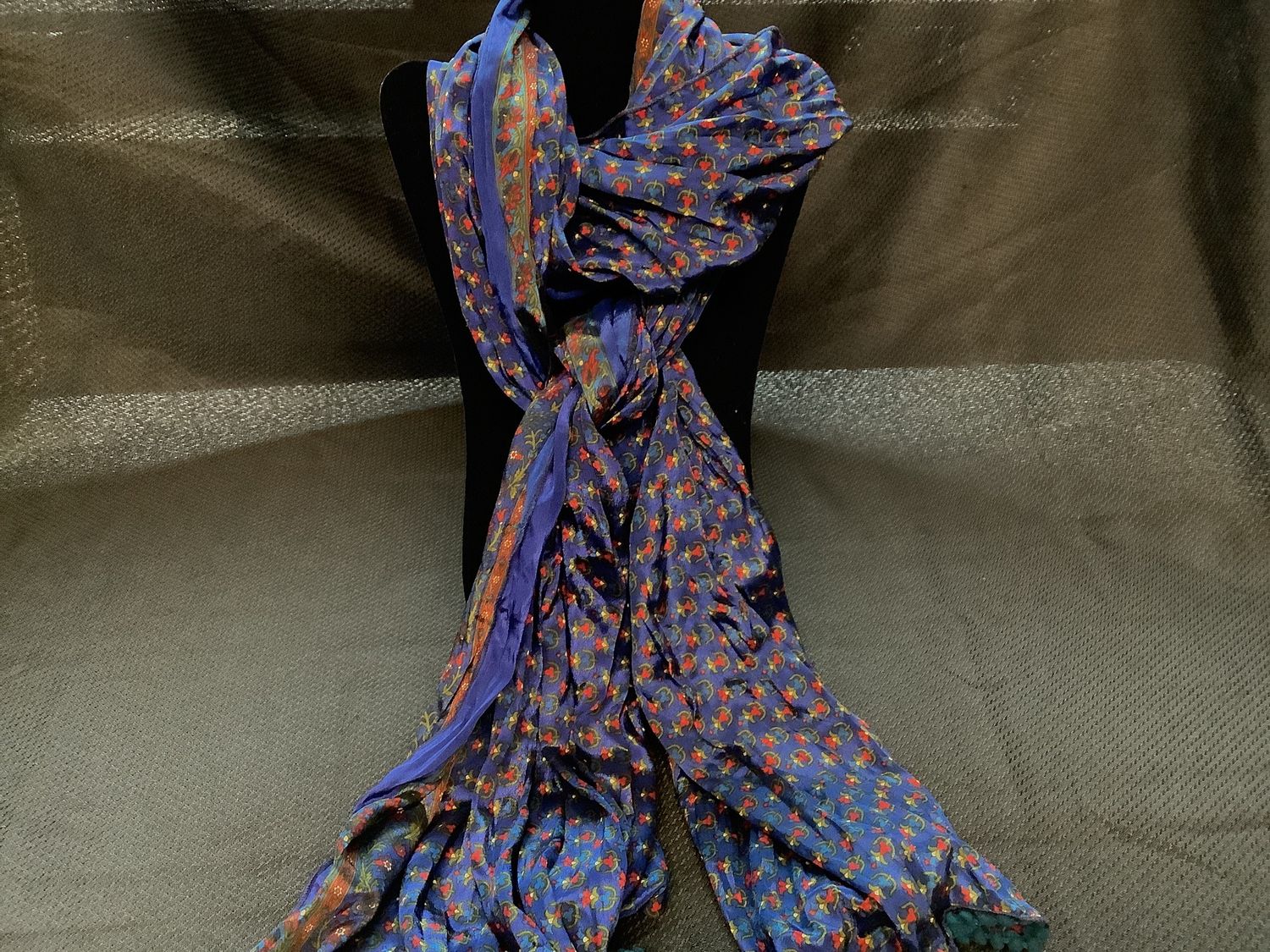 Blue Sari Scarf