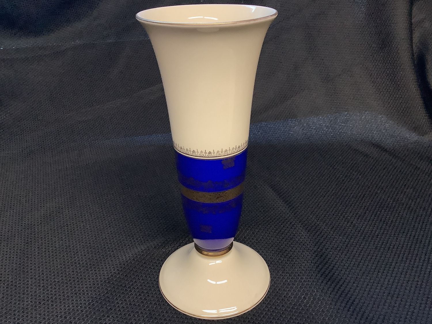 Vintage Kunst Kronach Porcelain Cobalt/Gold Vase