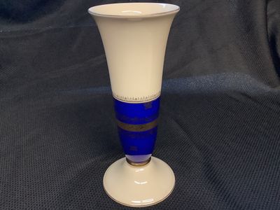 Vintage Kunst Kronach Porcelain Cobalt/Gold Vase