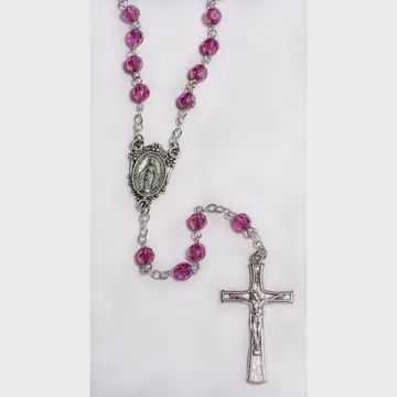 Purple Crystal Beaded Rosary