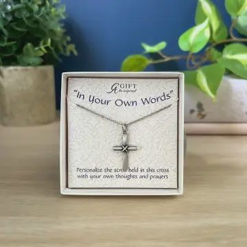 Communion Prayer Cross Necklace