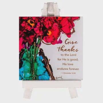 Give Thanks Mini Easel Painting