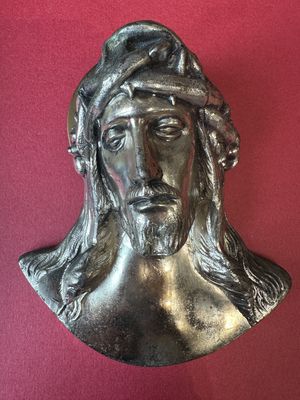 Vintage 3D Pewter Jesus Christ Wall Hanging