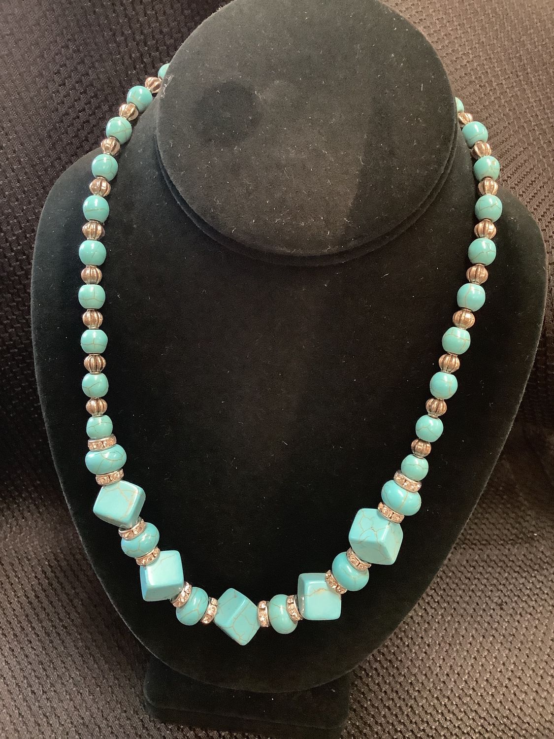 Turquoise Cube Necklace by Sr. Martha Herkness
