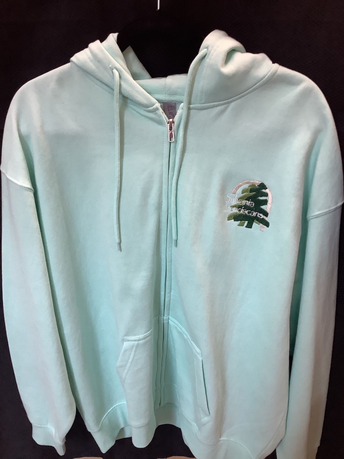 Full Zipper Sylvania Franciscans Sweatshirt Seafoam Green, Size: Medium