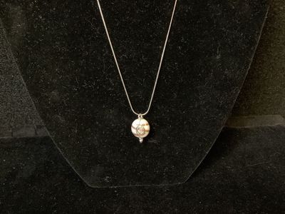 Hanging Pendant Bronze Stripe Necklace