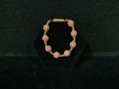 Pink and Gold Glitter Clasp Bracelet