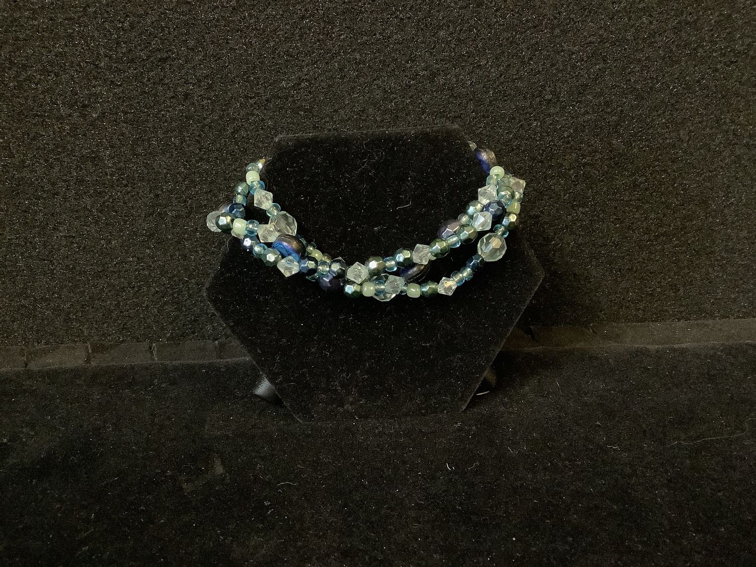 Moon Face Teal Stretch Bracelet