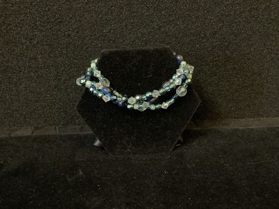 Moon Face Teal Stretch Bracelet