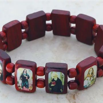 Healing Saints Wood Bracelet