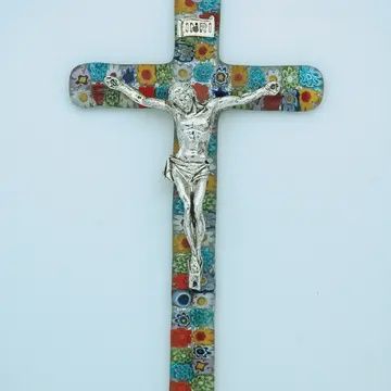 Italian Murano Glass Wall Cross