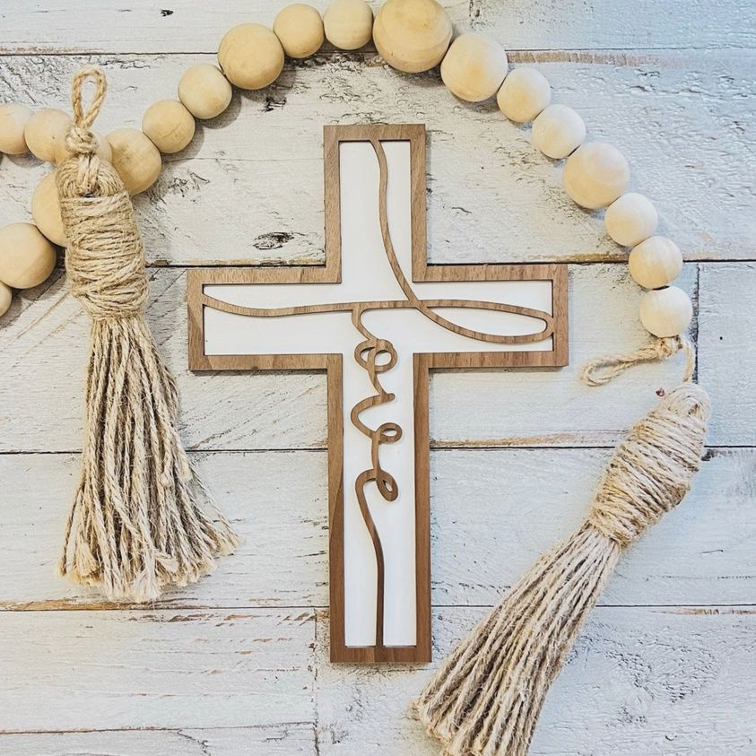 Cursive Love Cross