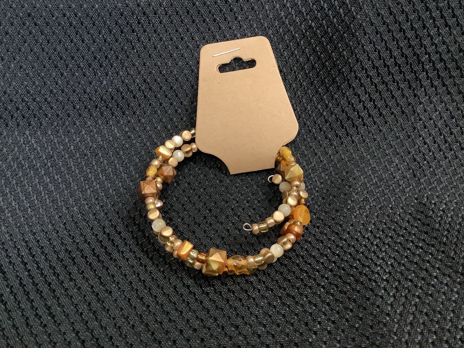 Brown and Gold Memory Wire Bracelet