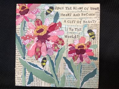 Torn Paper Flowers Art