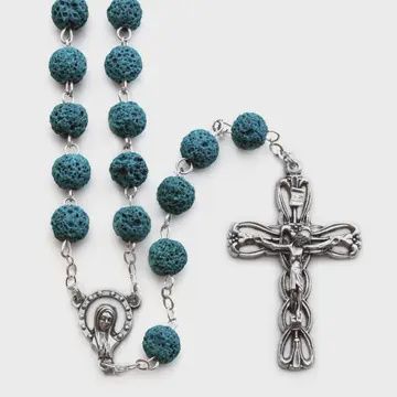 Blue Lava Rock Rosary