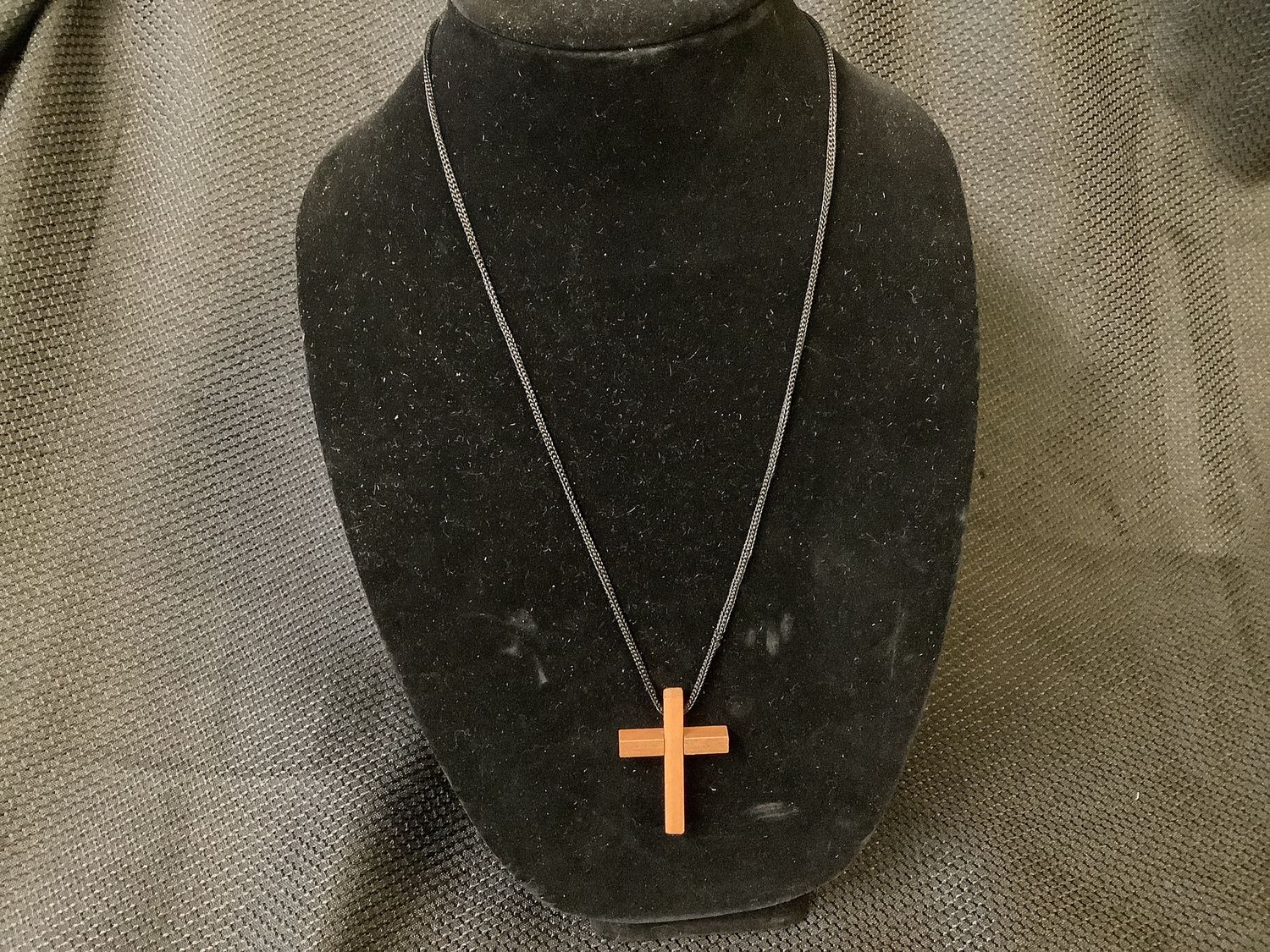 Wood Cross Pendant on Cord