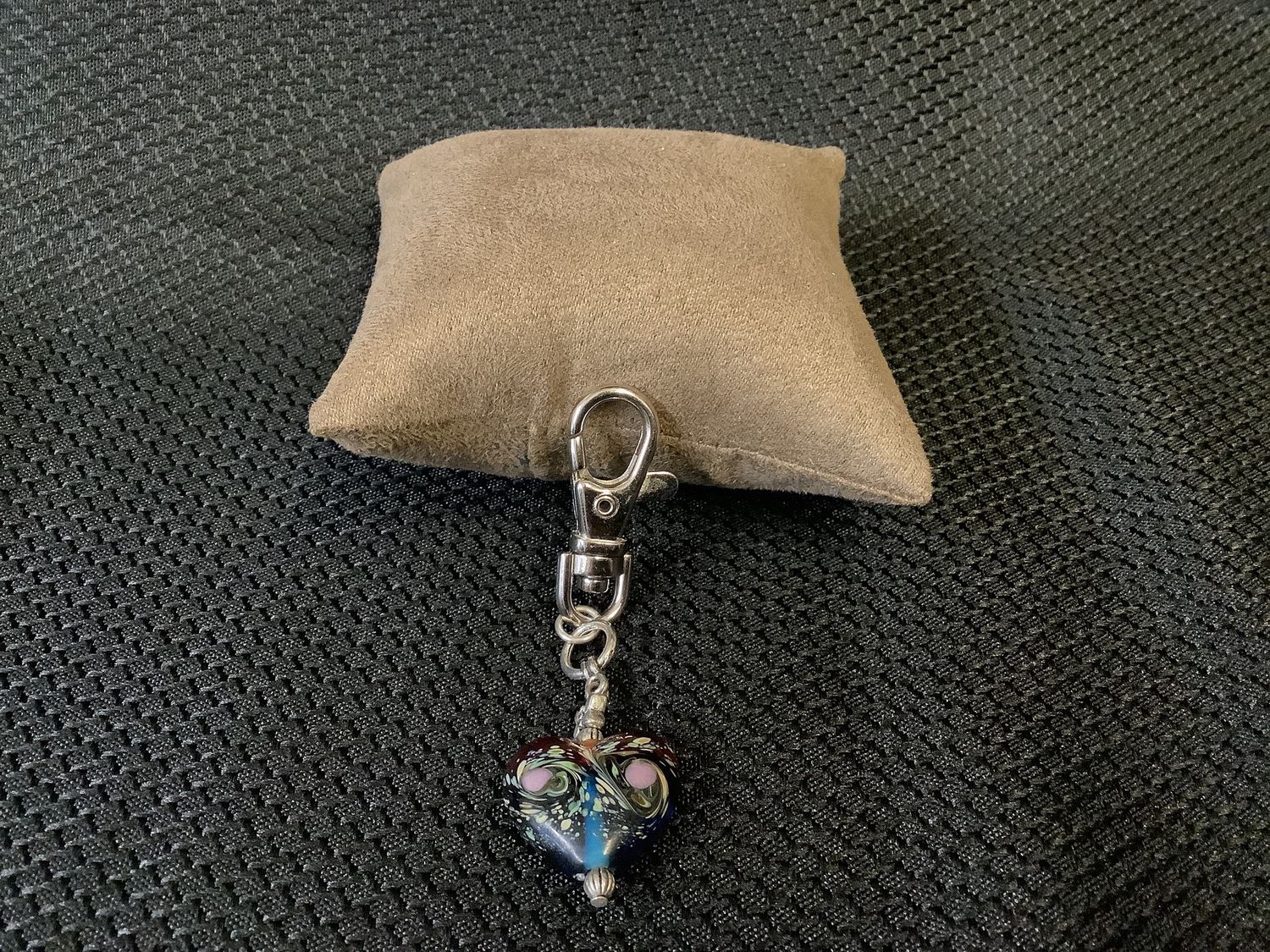 Marbleized Glass Pendent Heart-Tone