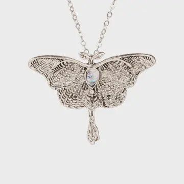 Silver Moth Necklace