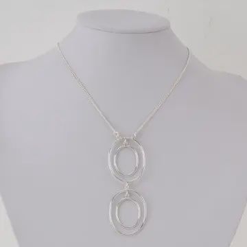 Simply Silver Double Circle Necklace