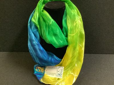 “Good Morning” Hand-Painted Silk Scarf by Sr. Sharon Havelak