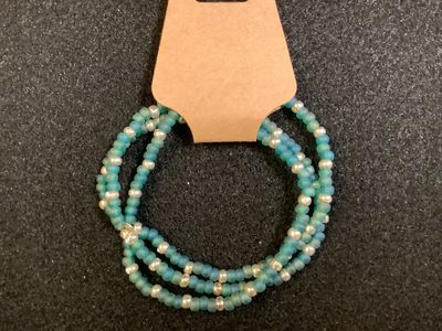 Turquoise Seed Bead Bracelet
