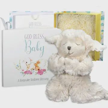God Bless Baby with Plush Lamb
