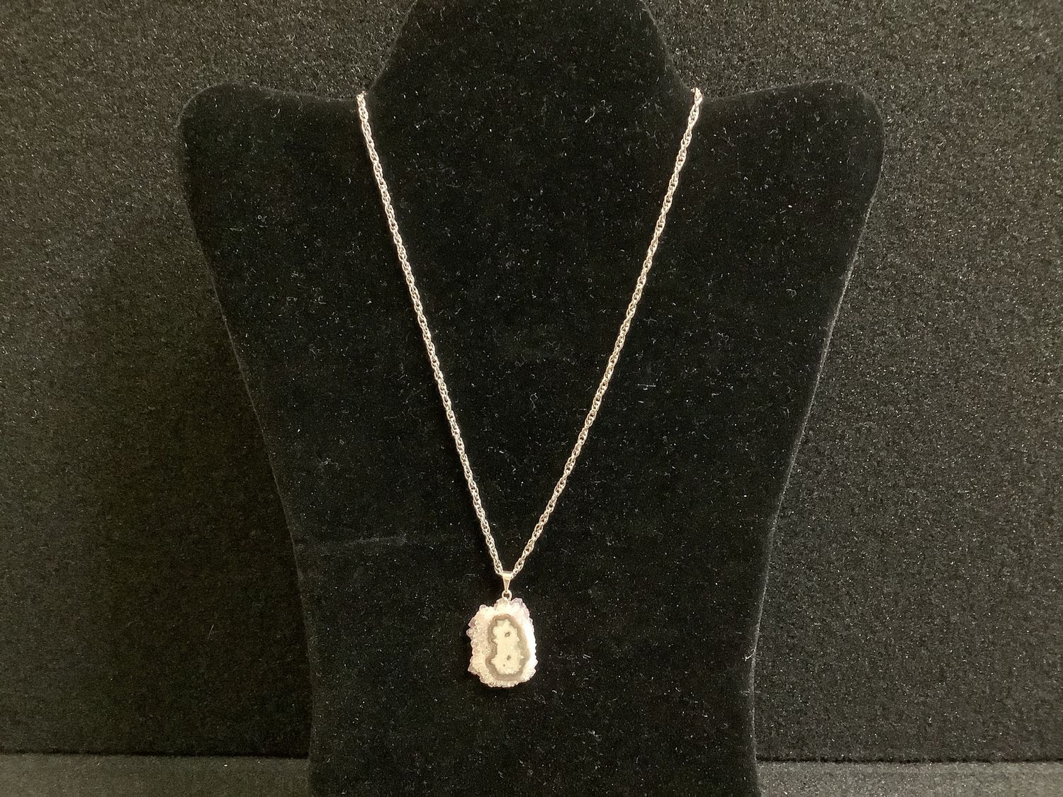 Agate Slice Druzy Pendant