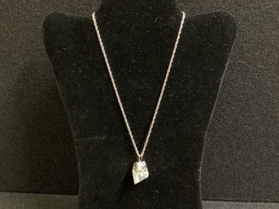 Large Rough Aquamarine Pendant Necklace