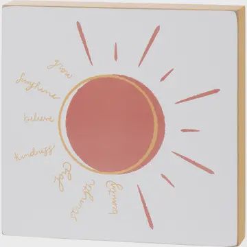 Kindness Joy Strength Grow Block Sign