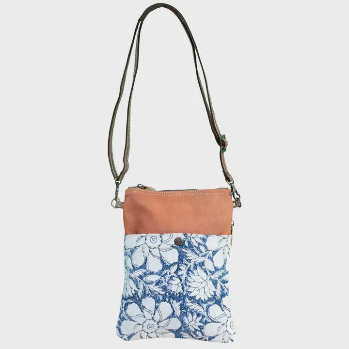 Blue Floral Canvas Bag