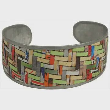 Woven Recycled Tin Bracelet