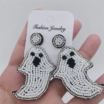 Seed Bead Ghost Earrings
