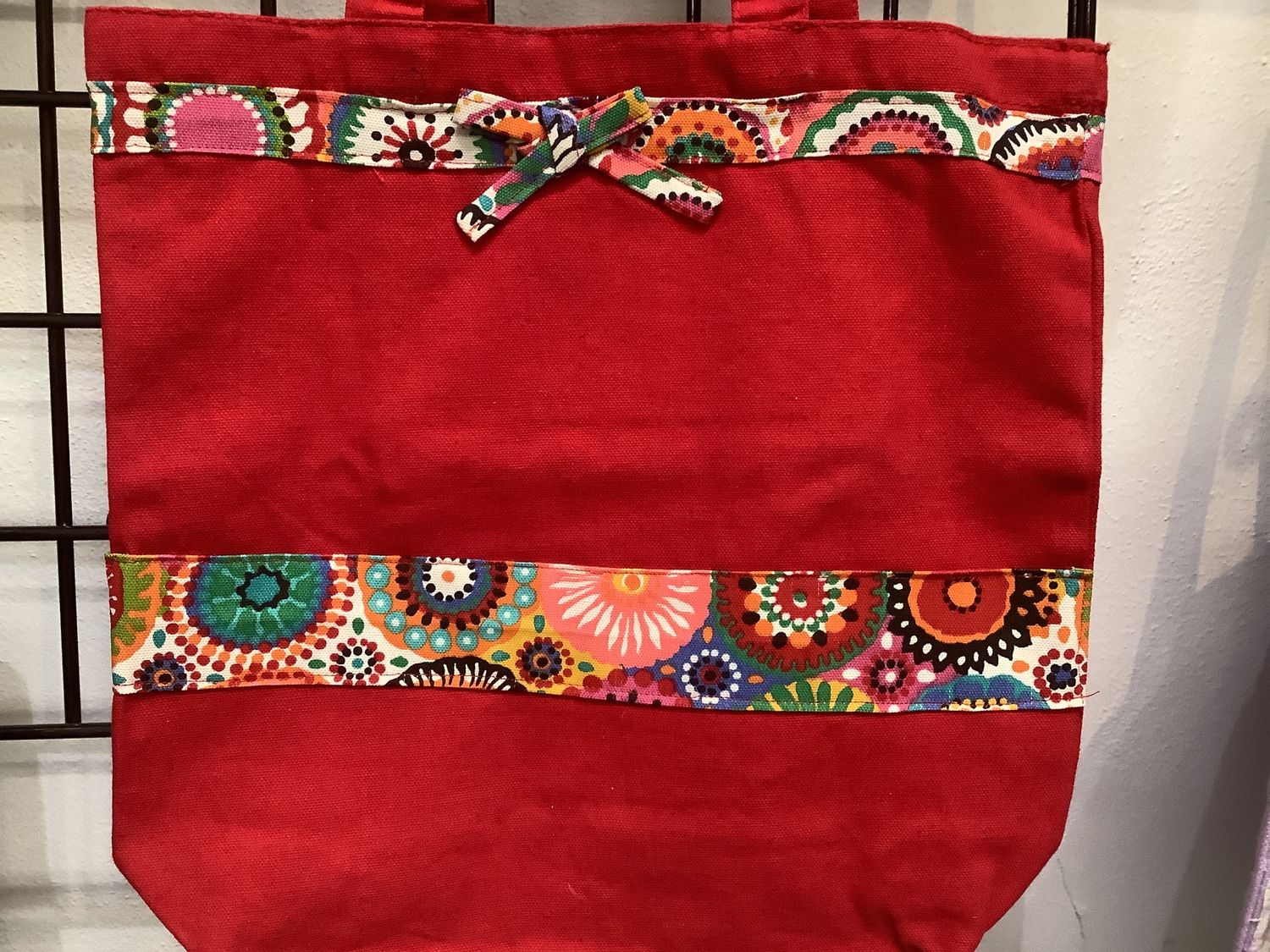 Decorative Canvas Tote, Size: Large Red Floral