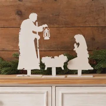 White Silhouette Nativity (3 Pc)