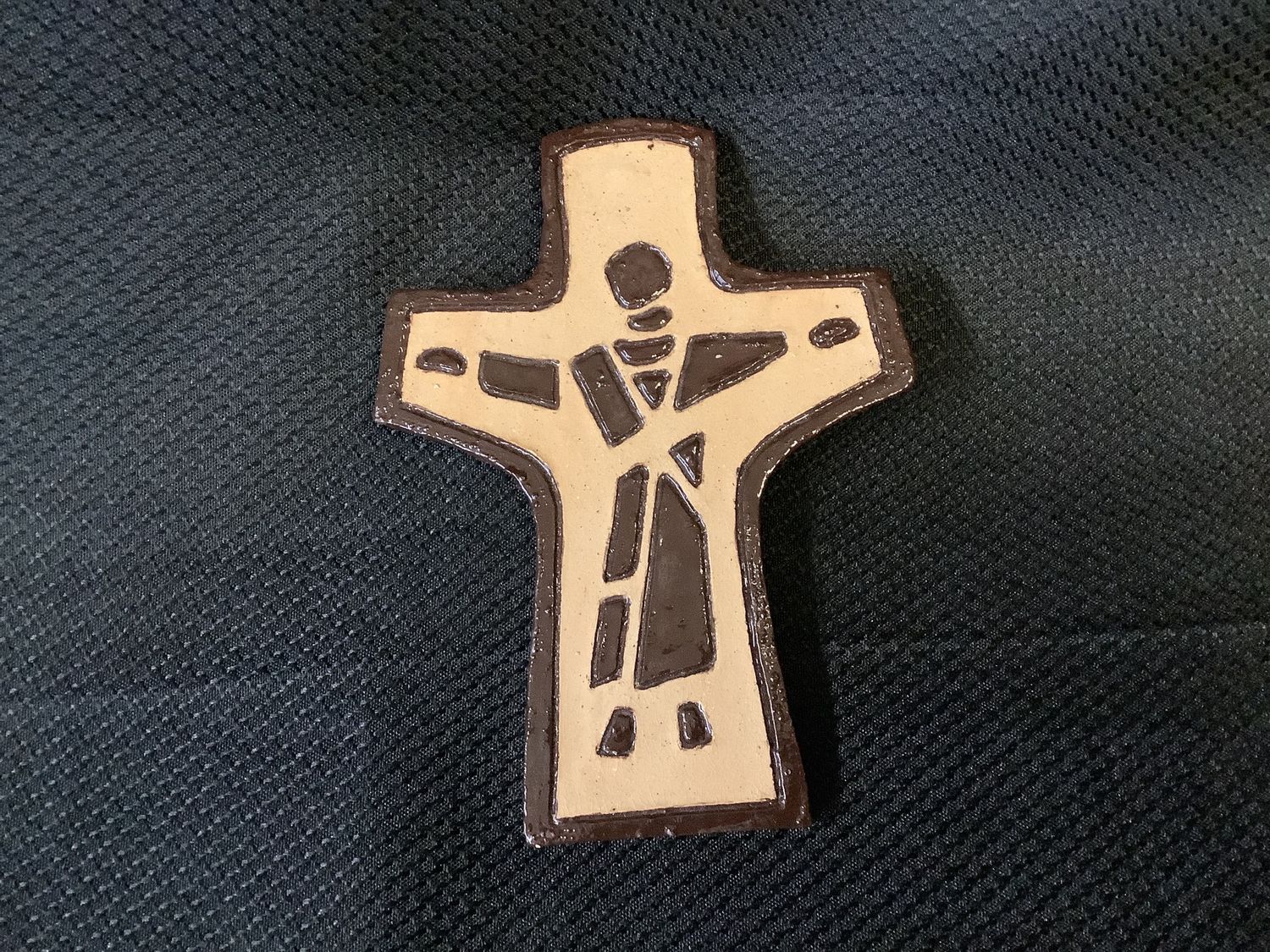 Stencil Clay Wall Crucifix