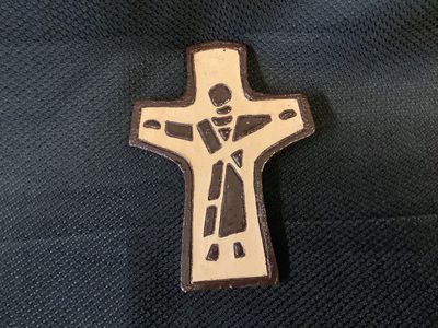 Stencil Clay Wall Crucifix