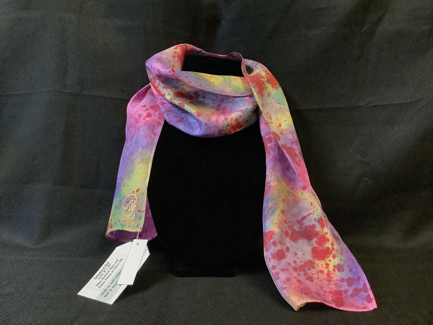 Splashes of Red Silk Scarf by Sr. Sharon Havelak