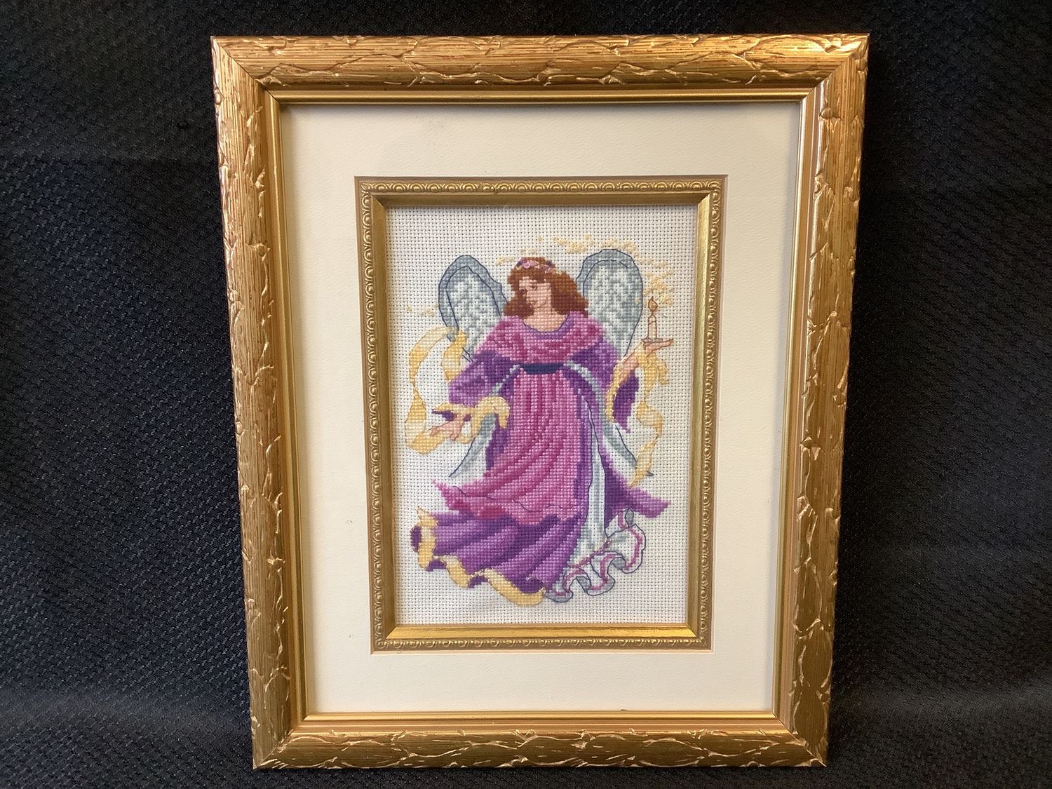 Purple Cross-Stitched Angel