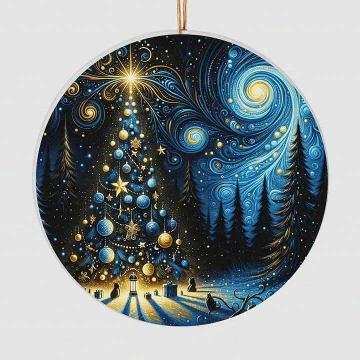 Christmas Tree Starry Night Ornament