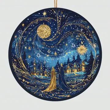 Holy Family and Bethlehem Ornament